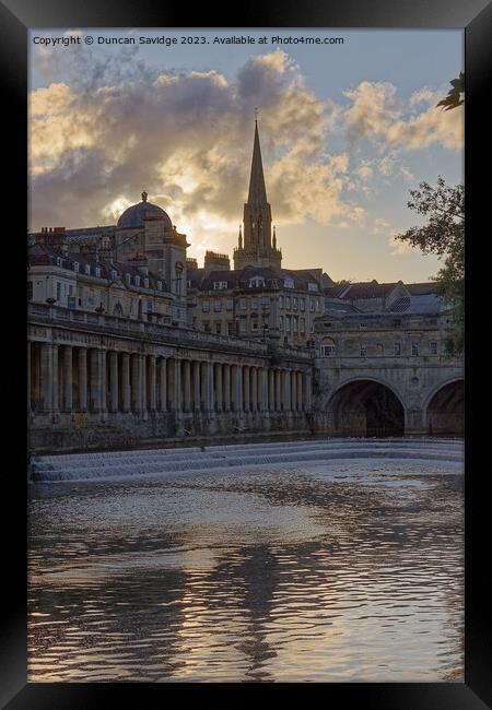 Portrait sunset at the River Avon Bath Framed Print by Duncan Savidge