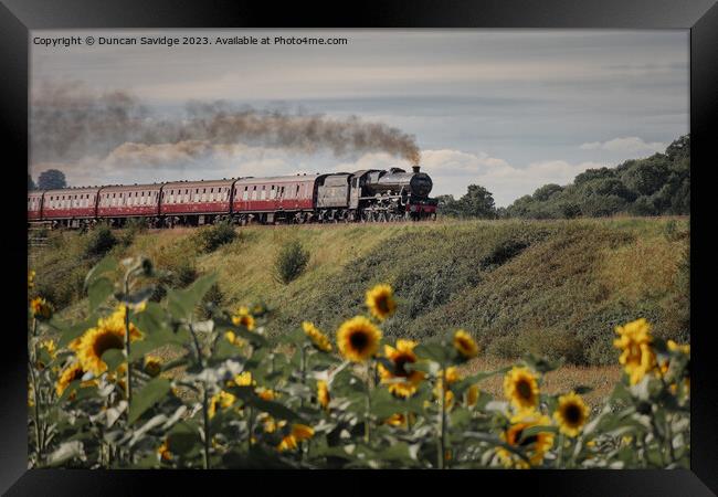 Steam trains and sunflower fields  Framed Print by Duncan Savidge