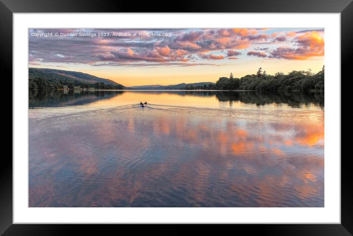 Vibrant sunset in the lake district Framed Mounted Print by Duncan Savidge