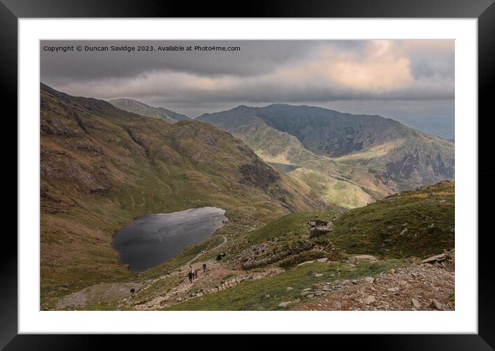 The path up to Coniston Old Man Framed Mounted Print by Duncan Savidge