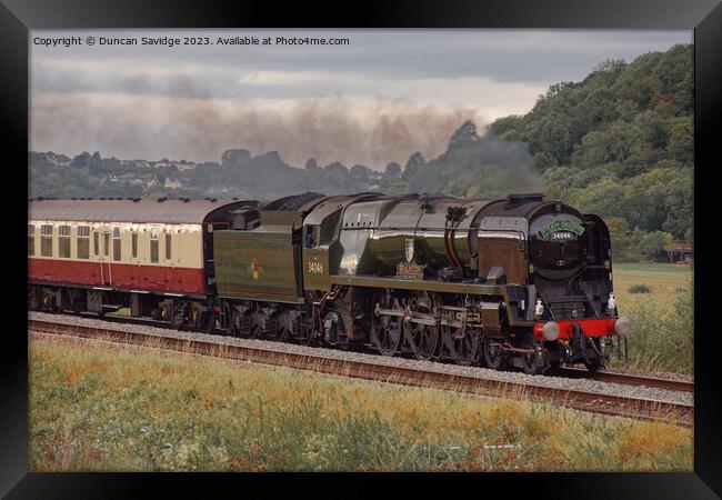Steam train Braunton  Framed Print by Duncan Savidge