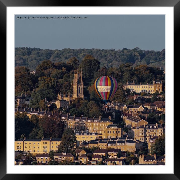 Hot Air Balloons over bath October 2023 Framed Mounted Print by Duncan Savidge