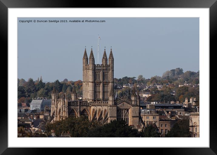 Bath Abbey in the Autumn Landscape  Framed Mounted Print by Duncan Savidge