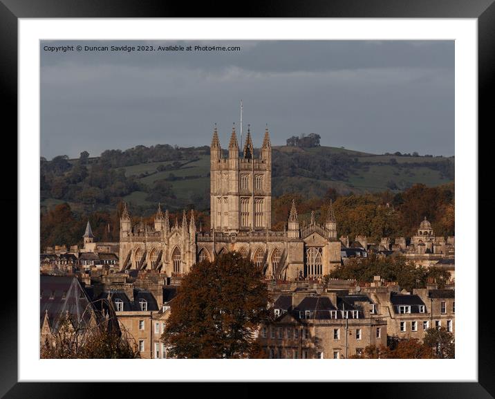 Bath Abbey in the Autumn Landscape  Framed Mounted Print by Duncan Savidge