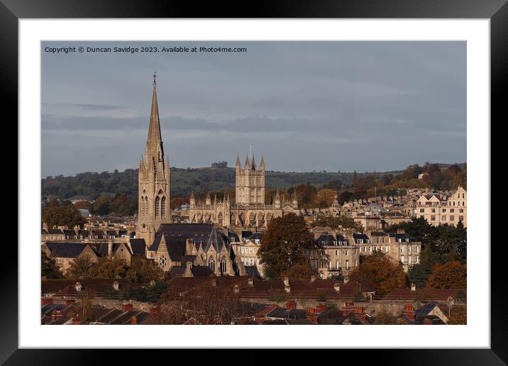 Bath Autumn skyline Framed Mounted Print by Duncan Savidge