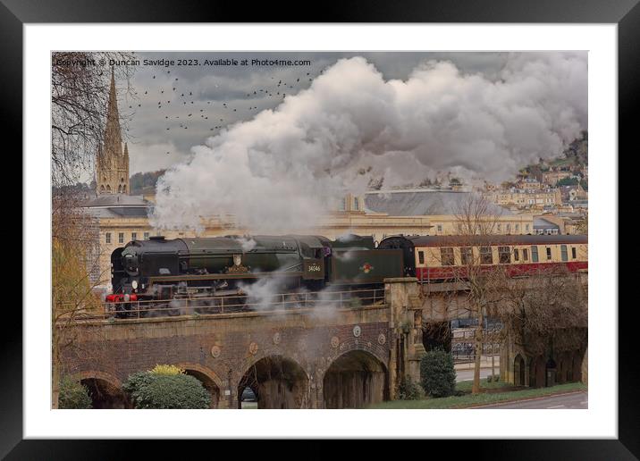 Braunton passes over St James viaduct in Bath Framed Mounted Print by Duncan Savidge