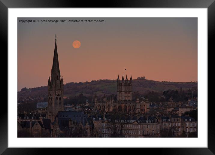 Wolf Moon over the City of Bath Framed Mounted Print by Duncan Savidge