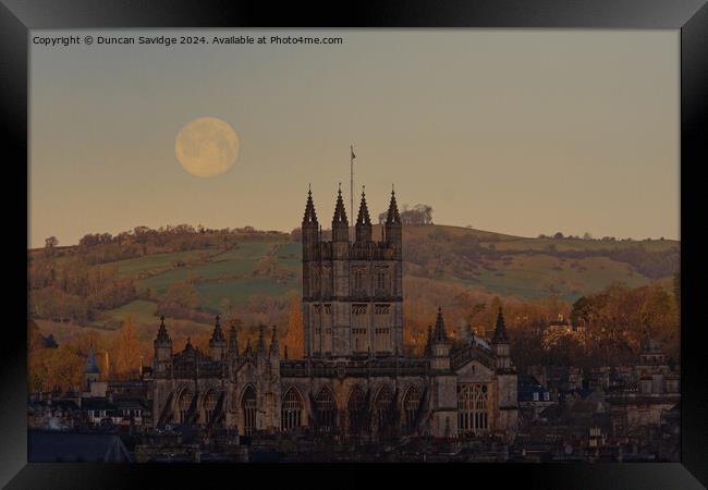 Wolf Moon over the City of Bath Framed Print by Duncan Savidge
