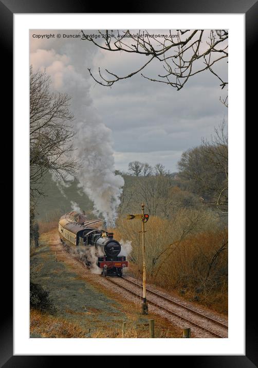 Steam Train on the East Somerset Railway Framed Mounted Print by Duncan Savidge