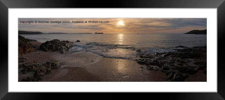 Panoramic Sunrise at Bream Cove in Cornwall  Framed Mounted Print by Duncan Savidge