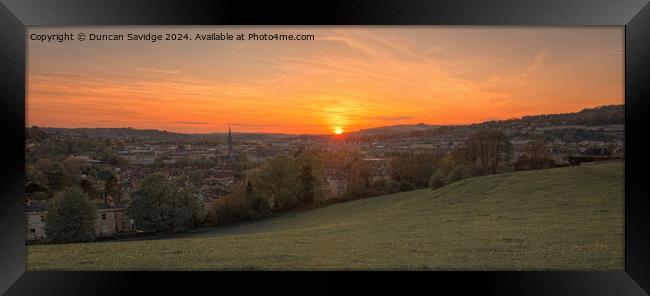 Panoramic sunset over the City of Bath Framed Print by Duncan Savidge