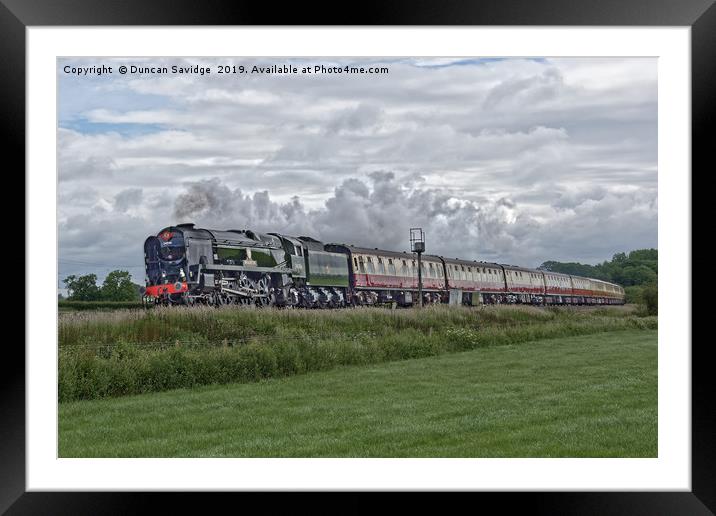 Steam Train Braunton powering through Somerset Framed Mounted Print by Duncan Savidge