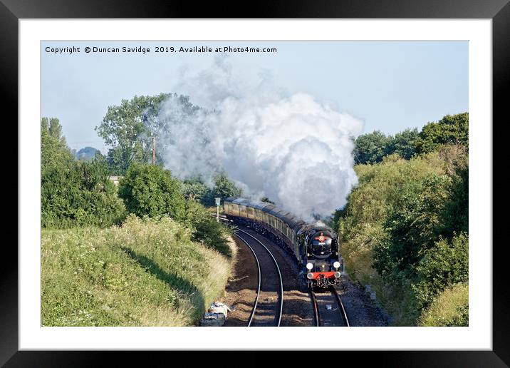 Steam Train Braunton on 'a head full of steam' - Framed Mounted Print by Duncan Savidge