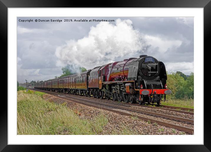 Trackside with 6233 Duchess of Sutherland steaming Framed Mounted Print by Duncan Savidge