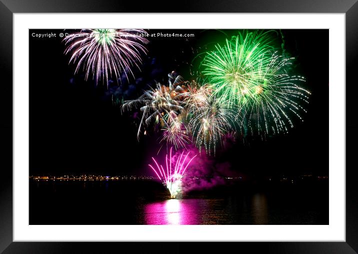 Weymouth bank holiday fireworks Framed Mounted Print by Duncan Savidge