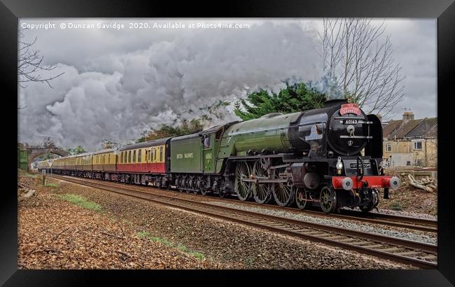 60163 steam train Tornado accelerates out of Bath  Framed Print by Duncan Savidge
