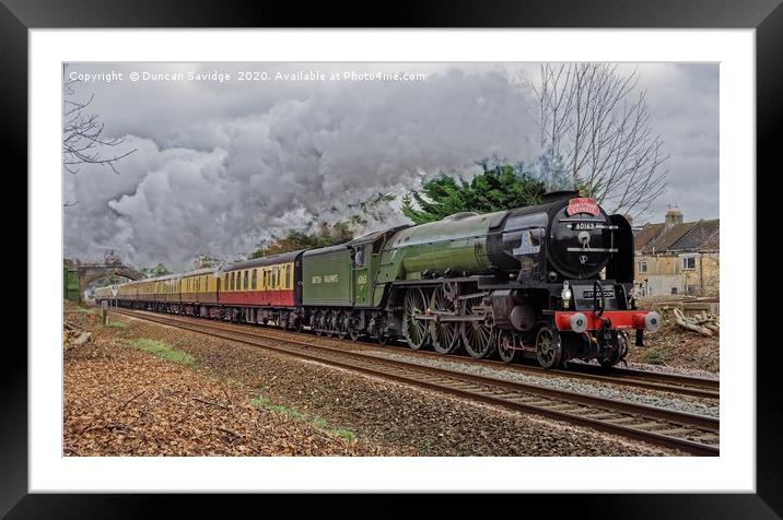 60163 steam train Tornado accelerates out of Bath  Framed Mounted Print by Duncan Savidge