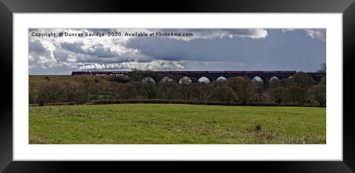Galatea steam train crossing Huckford viaduct Framed Mounted Print by Duncan Savidge