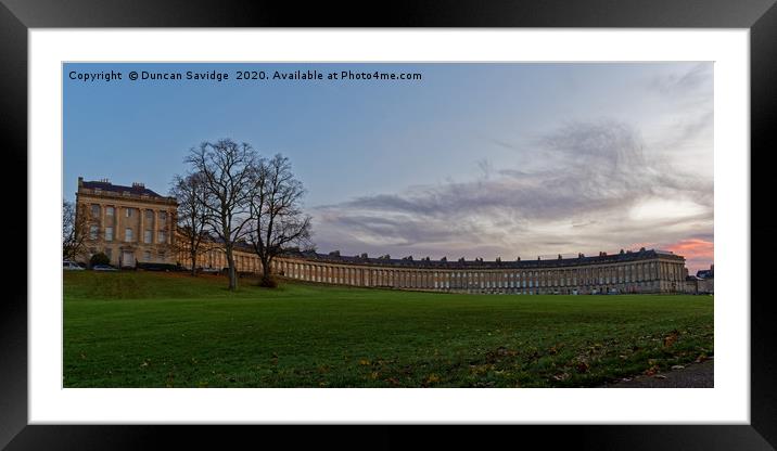 Royal Crescent Bath frosty Autumn morning at dawn Framed Mounted Print by Duncan Savidge