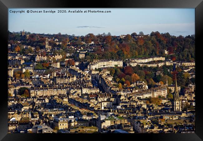 Bath city skyline  Autumn  Framed Print by Duncan Savidge