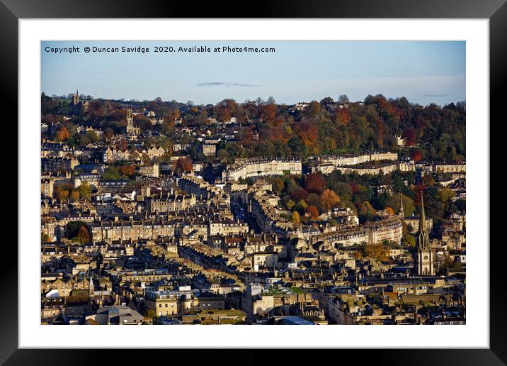 Bath city skyline  Autumn  Framed Mounted Print by Duncan Savidge