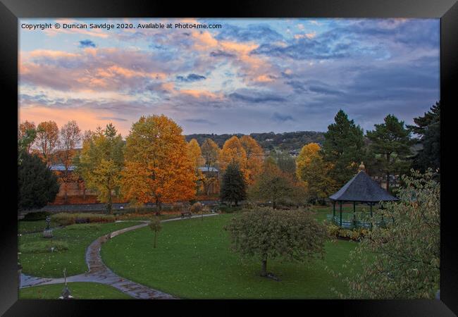 Parade Gardens Bath Autumn sunset Framed Print by Duncan Savidge