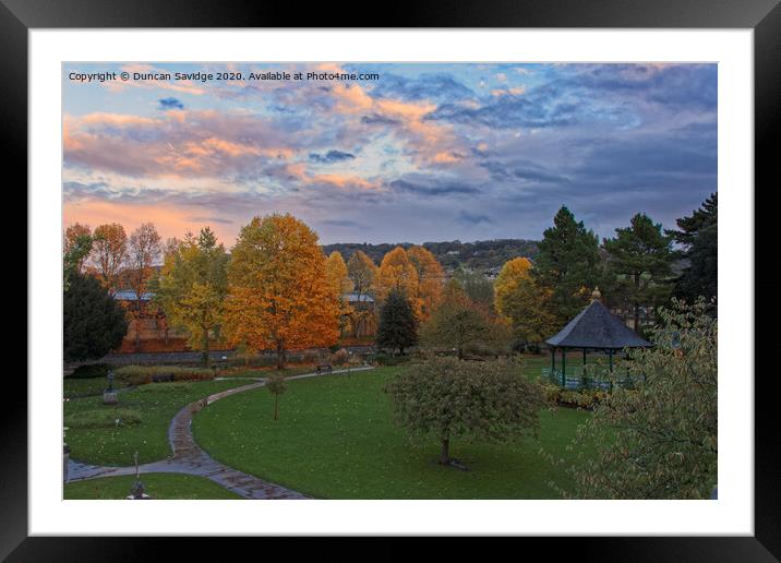 Parade Gardens Bath Autumn sunset Framed Mounted Print by Duncan Savidge