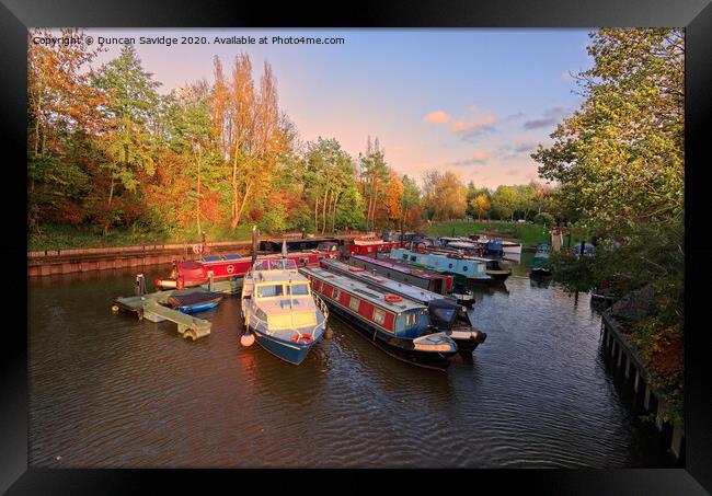 Bath Marina Autumn sunset Framed Print by Duncan Savidge