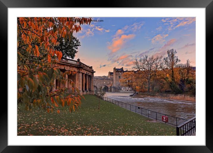 Autumn at Pulteney Weir Bath Framed Mounted Print by Duncan Savidge