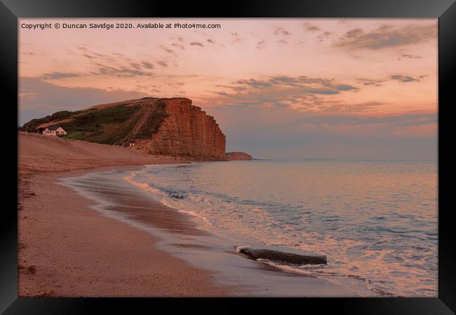 West Bay Cliff sunset Framed Print by Duncan Savidge