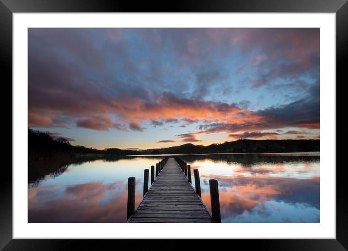Rigg Wood Jetty sunset. Framed Mounted Print by Michael Tonge