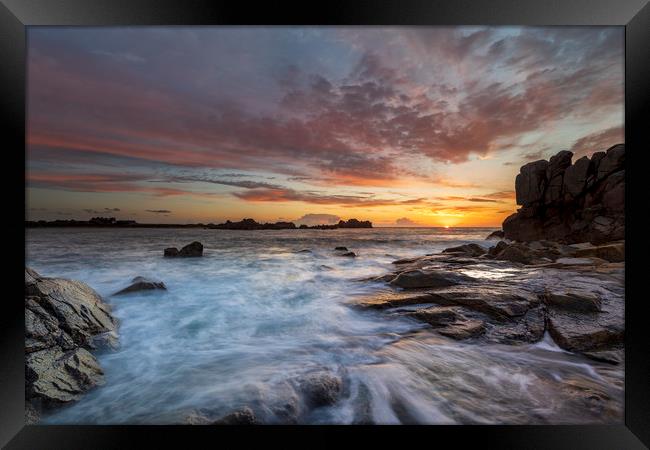 Grande Rocques Sunset. Framed Print by Michael Tonge