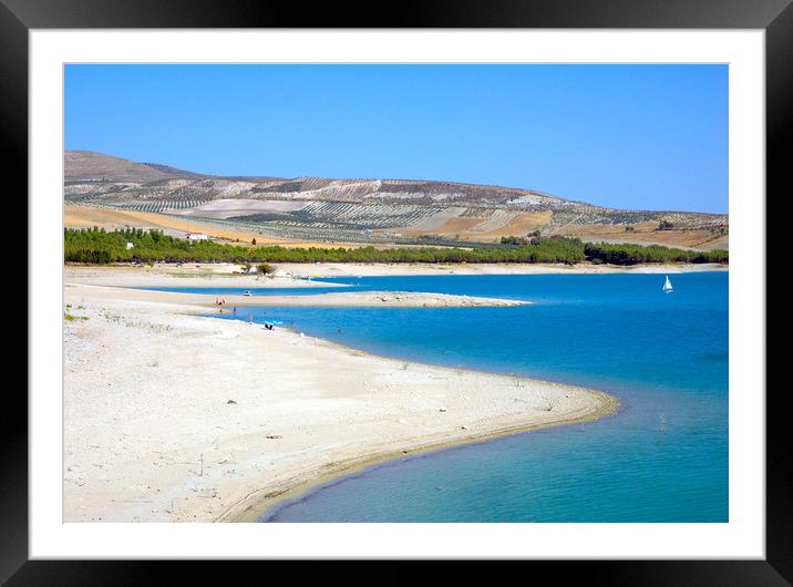 Lake Bermejales, Andalucia, Spain Framed Mounted Print by John Robertson