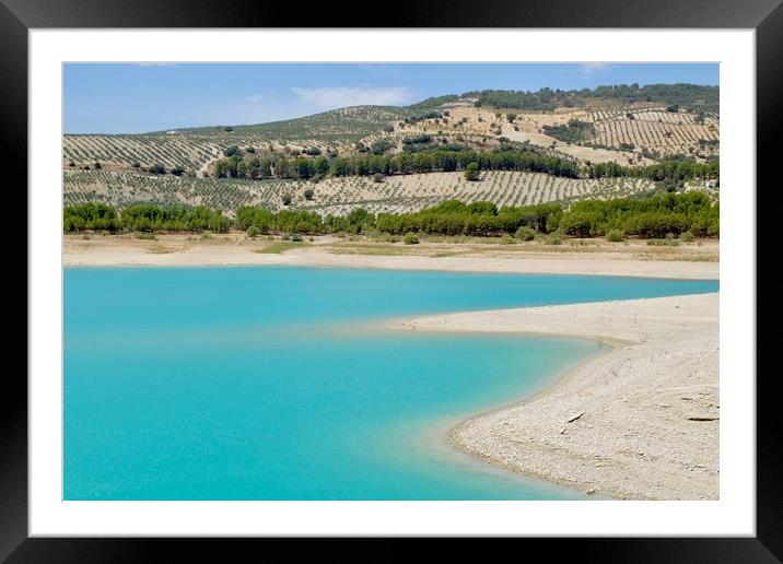 Lake Bermejales, Andalucia, Spain Framed Mounted Print by John Robertson