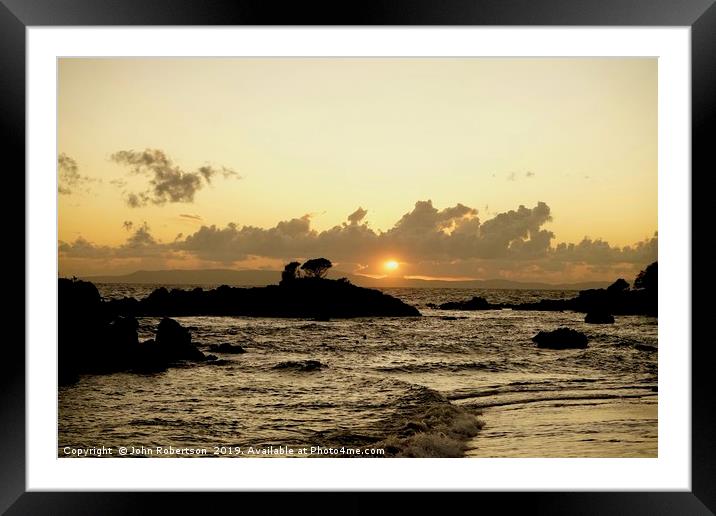 Sunset, Stoupa, Greece                             Framed Mounted Print by John Robertson