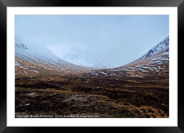 Highlands near Loch Cluanie, Scotland Framed Mounted Print by John Robertson