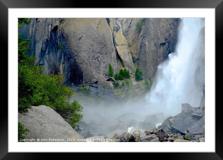 Yosemite Falls  Framed Mounted Print by John Robertson