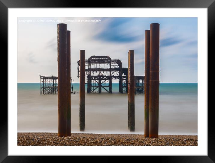 Brighton, West Pier long exposure  Framed Mounted Print by Adrian Rowley