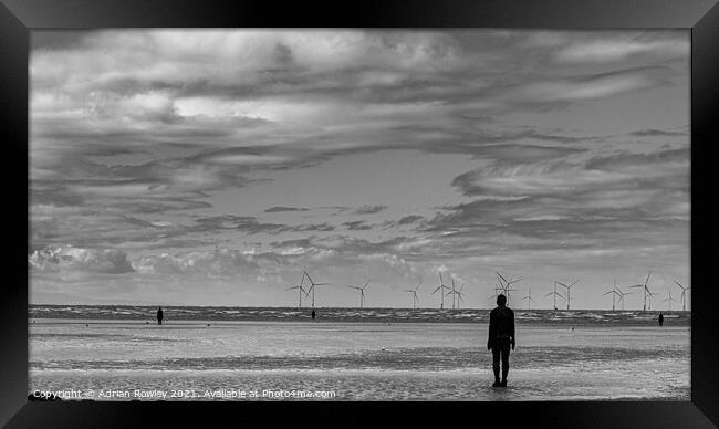 Anthony Gormley's Another Place at Crosby Beach, Merseyside Framed Print by Adrian Rowley