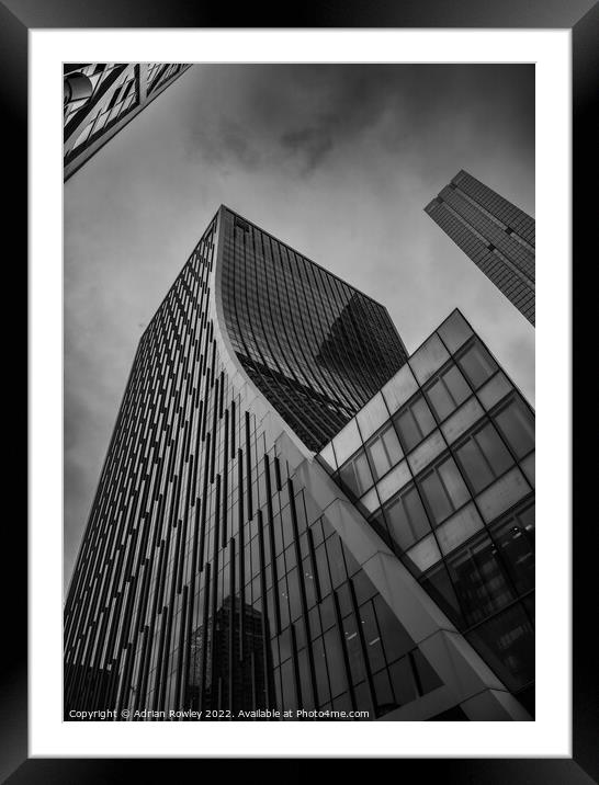 Canary Wharf Architecture Framed Mounted Print by Adrian Rowley
