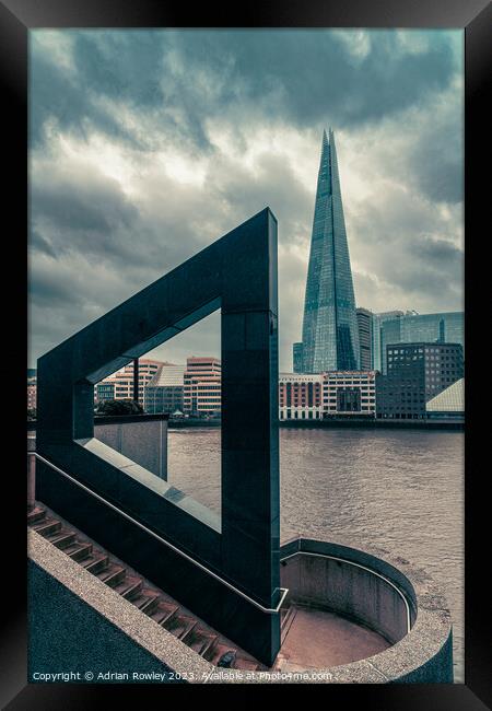 The Shard across the river Framed Print by Adrian Rowley
