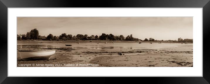 Picturesque Bosham Harbour and Quay in West Sussex in Sepia Framed Mounted Print by Adrian Rowley