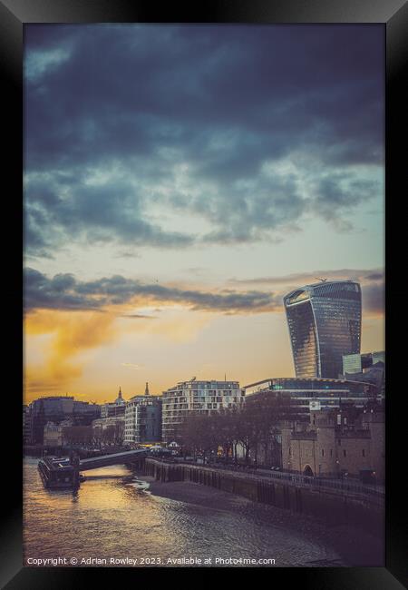 The Walkie Talkie at sunset Framed Print by Adrian Rowley
