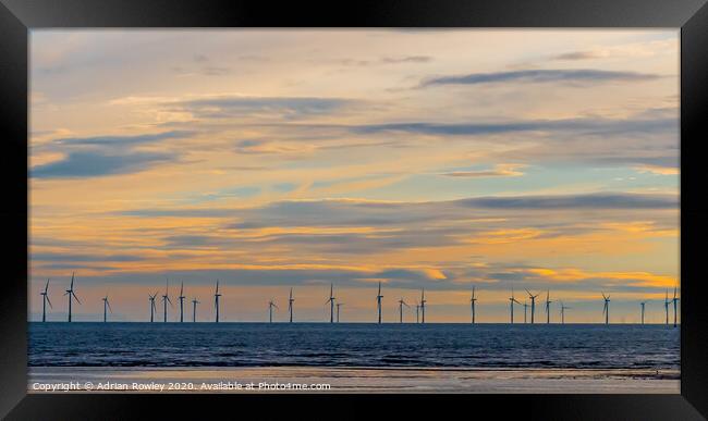 Wind Farm over the Mersey Framed Print by Adrian Rowley