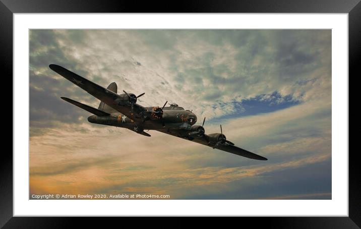 B17 Memphis Belle at Sunset  Framed Mounted Print by Adrian Rowley