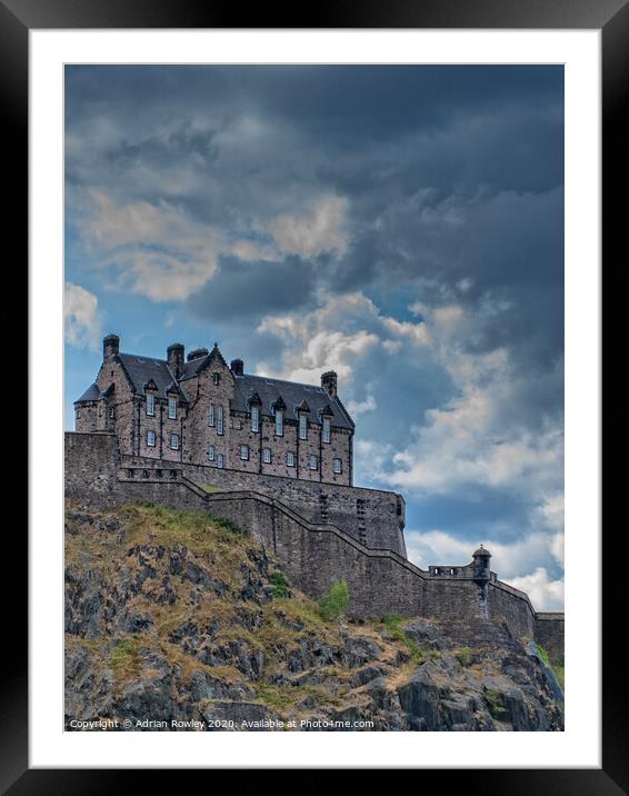 Majestic Edinburgh Castle at Sunset Framed Mounted Print by Adrian Rowley