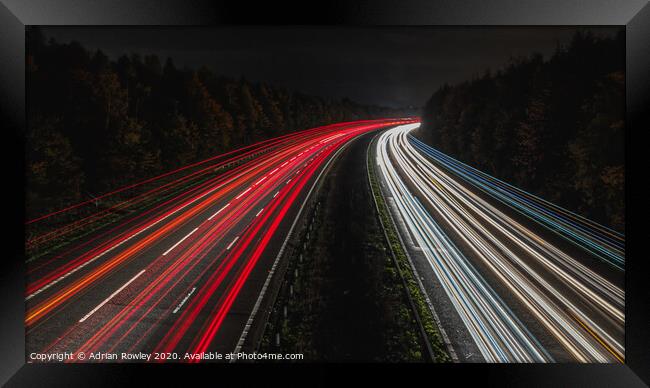 Light Trails on the M25 Framed Print by Adrian Rowley