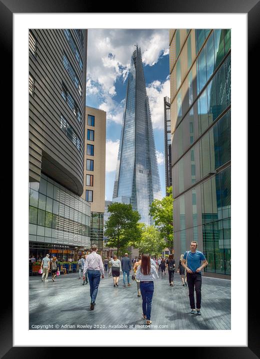 City Life under The Shard Framed Mounted Print by Adrian Rowley