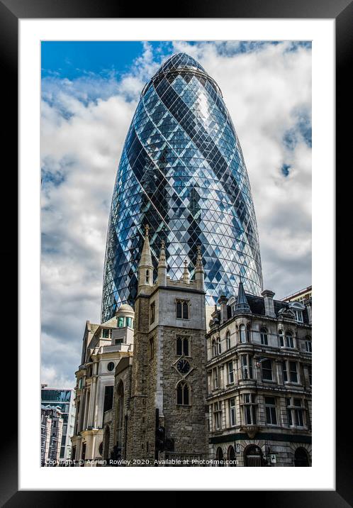 The Gherkin Framed Mounted Print by Adrian Rowley