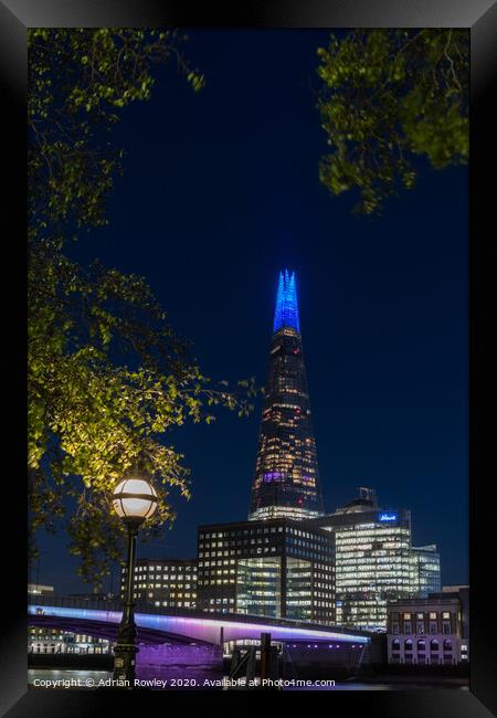 Blue hour at The Shard Framed Print by Adrian Rowley